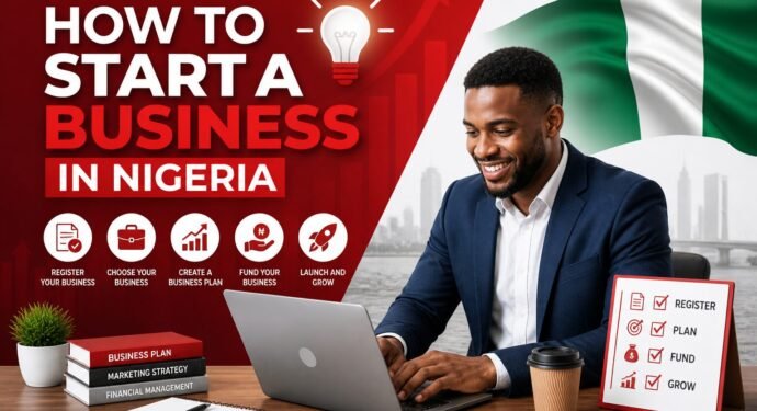 How to start a business in Nigeria 2026 complete steps infographic" "Starting a small business in Nigeria CAC registration process" "Steps to start a business in Nigeria checklist for entrepreneurs" "Business name vs limited liability company in Nigeria comparison" "SCUML and trademark registration service for startups Nigeria"
