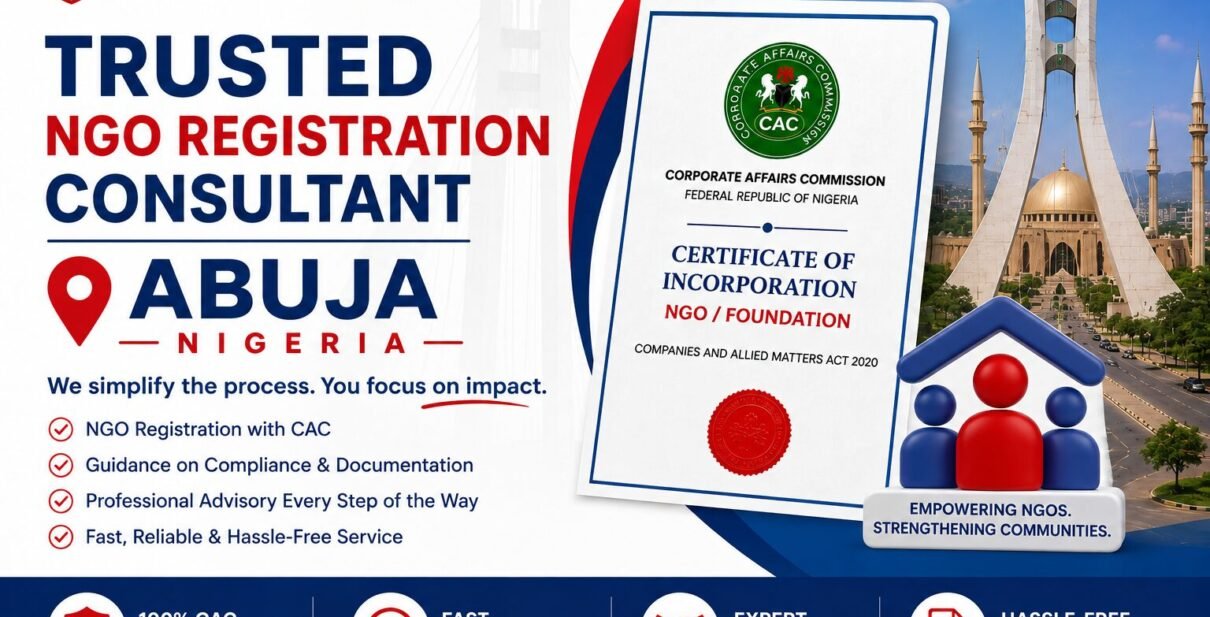 trusted NGO registration consultant Abuja Nigeria charitable foundation registration Abuja Nigeria nonclub registration CAC Nigeria best CAC agent for NGO registration Nigeria incorporated trustee consultant Abuja hire incorporated trustee registration consultant Nigeria.